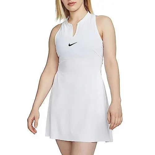 Produktbild: NIKE Damen W NK DF CLB Dress T-Shirt, Weiß/Schwarz, L