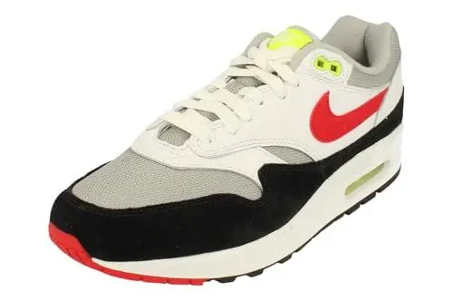 Produktbild: Nike Air Max 1 Herren Trainers HF0105 Sneakers Schuhe (UK 8.5 US 9.5 EU 43, White University red Black 100)