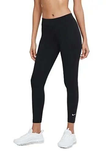 Produktbild: Nike Damen W Nsw Essntl Lggng 7/8 Lbr Mr Leggings, Black/White, L EU