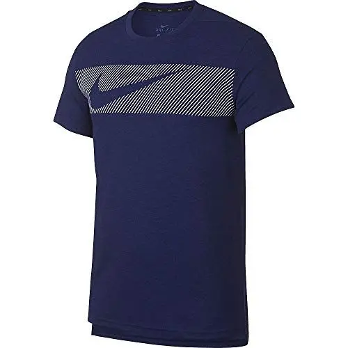 Produktbild: Nike Herren Breathe Top GFX T-Shirt, Blue Void/Heather/White, S