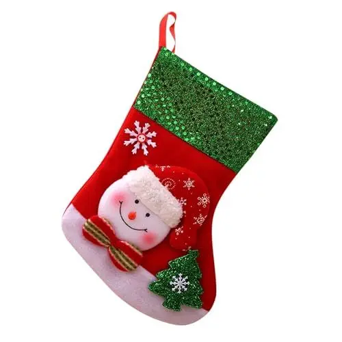 Produktbild: Nikolausstrumpf Große Nikolausstiefel Nikolaus Socke Strumpf zum Aufhängen Nikolausstiefel zum Befüllen Hängende Strümpfe Weihnachtsdeko Für Kamin Weihnachtsfeier Dekorieren (B, One Size)