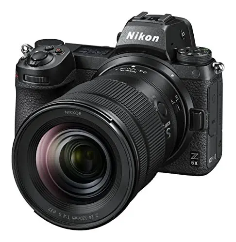 Produktbild: Nikon Z 6II KIT Z 24–120 mm 1:4 S (24,5 MP, 14 Bilder pro Sekunde, Hybrid-AF, 2 EXPEED-Prozessoren, doppeltes Speicherkartenfach, 4K UHD Video mit 10-Bit-HDMI-Ausgabe) Schwarz