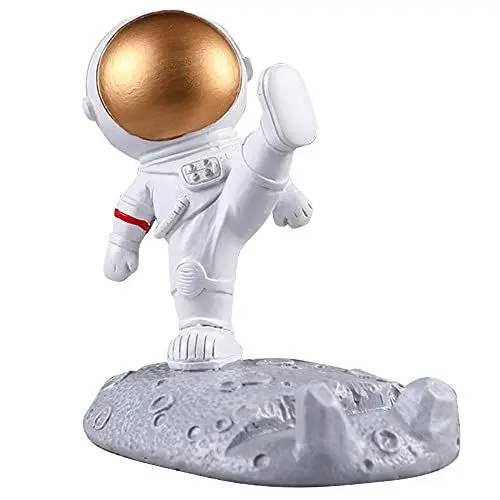 Produktbild: Nikou Astronauten Handyhalter, Niedlichen Schreibtisch Astronauten Dekoration Harz Desktop Handy Halterung Ornament Tischdeko für Heim, Büro (A-Gold)