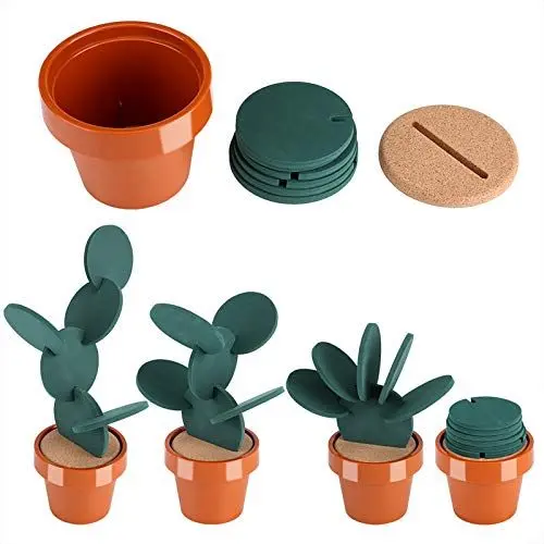 Produktbild: Nikou Cup Matte Untersetzer Matten Pads Kreative Matte, Neuheit Topf Kaktus Matte Pad Wärmedämmung Untersetzer Tisch Desktop Dekoration