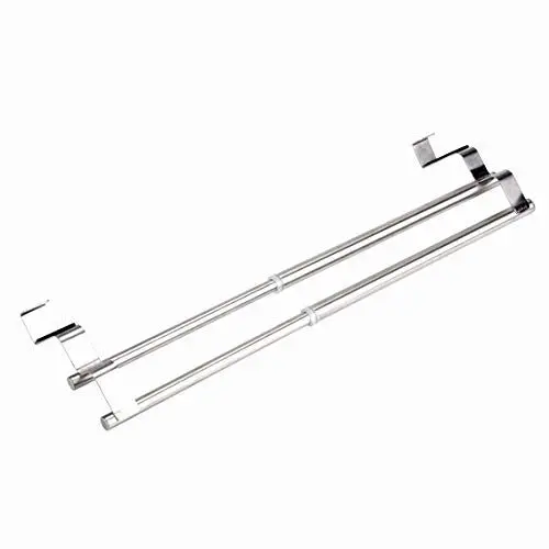 Produktbild: Nikou Handtuchhalter Doppelschichten Teleskop-Handtuchstange Edelstahl Handtuch Organizer hängen über der Tür, Handtuchhalter ohne Bohren für Küche und Bad