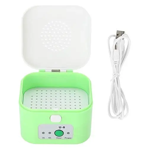 Produktbild: Nikou Hörgerätetrockner Electric USB-Trockenbox, Trockengerät für Hörgeräte, Kopfhörer Luftentfeuchter Feuchtigkeitsgeschützter Hörgerätetrockner Koffer Grün