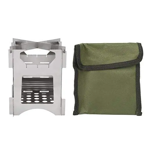 Produktbild: Nikou Holzofen, Tragbarer Edelstahl Klappbarer Holzofen Mini Kochgeschirr Campingkocher, Kompakt Hobo Kocher für Outdoor Camping Reisen Wandern Picknick