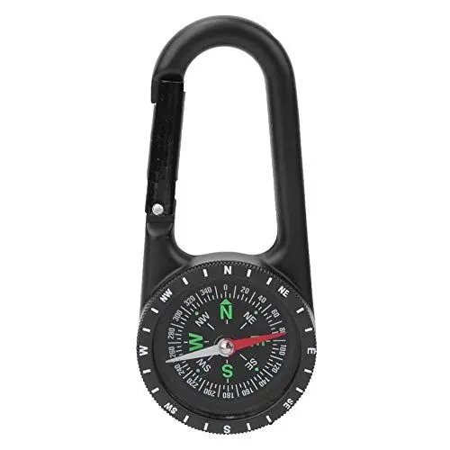 Produktbild: Nikou Karabiner Kompass, Tragbarer Outdoor Kompass aus Zinklegierung mit abgestuften Ring-Navigationswerkzeugen für Outdoor aktivitäten
