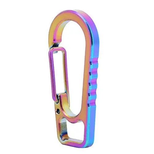 Produktbild: Nikou Karabiner, Titanlegierung Karabiner Schlüsselanhänger Haken Bergsteigen Klettern Sicherheitsschnalle(Buntes Titan) Convient aux clés, aux Sports de Plein air et à la vie quotidienne