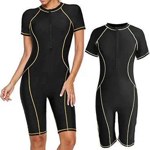 Produktbild: Nikou Lady Taucheranzug- Damen Shortie Taucheranzug, Surfanzug mit einteiliger schwarzer Tauch Wetsuit zum Schnorcheln, Schnelltrocknende Badebekleidung, Jumpsuit Diving Bodyboarding(Größe : XL)