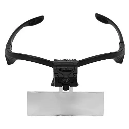 Produktbild: Nikou Lupenbrille Kopflupe, Stirnbandlupe Lupe mit LED-Licht Beleuchtet Juwelier Uhr Reparatur Wimpernverlängerung Lupe (5 Stück Vergrößerung 1x, 1,5X, 2X, 2,5X, 3,5X)