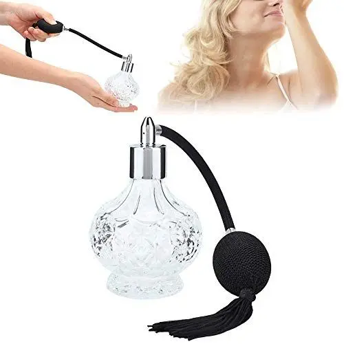 Produktbild: Nikou Nachfüllbare Parfümflasche im Retro, Flakons Zum Befüllen Glasparfümflasche Kann mit Lange Quaste Leere Sprühflasche Zerstäuber 80Ml Gefüllt Werden