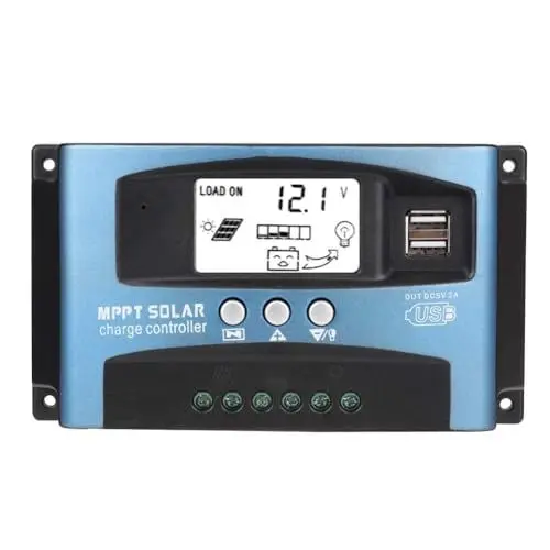 Produktbild: Nikou MPPT 40A Solarladeregler, Solarregler Solar Ladegerät Dual USB LCD-Display 12V 24V Hochpräzise Schutzfunktion für Sonnenkollektor (40A)