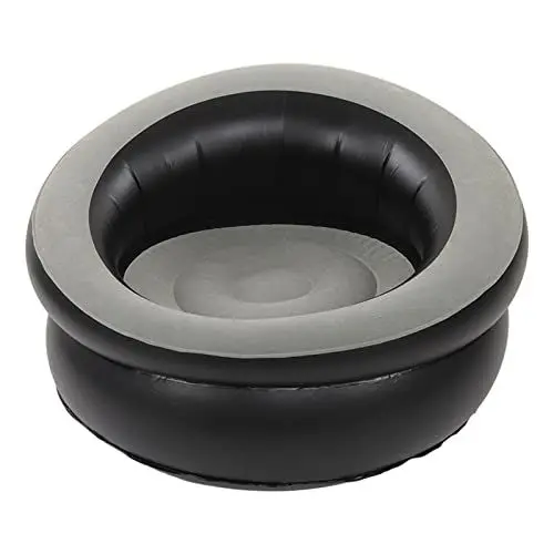 Produktbild: nikusaz Aufblasbare Couch, beflocktes Luftsofa, einfacher aufblasbarer Stuhl für Wohnzimmer, Schlafzimmer, Lesezimmer, Büro, Balkon, Reisen, Grau (Grau)