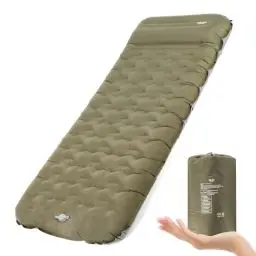 Produktbild: NIKYPJ Isomatte Selbstaufblasend<strong>Benötigt Fußinflation:</strong> , 12cm Luftmatratze Camping, Aufblasbare Isomatte Ultraleicht Wasserfest mit Kissen für Wandern, Draussen, Camping, Reisen