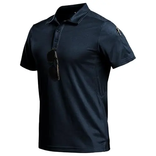 Produktbild: Nimaiple Poloshirt Herren Kurzarm Schnelltrocknend Atmungsaktiv Golf Poloshirts Wandershirt Arbeitsshirts Polohemd Herren Leichtgewicht Elastisch Funktionsshirt Sportshirts Tactical Shirt für Freizeit