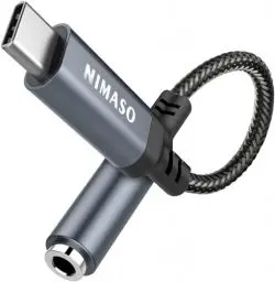 Produktbild: Nimaso USB C zu 3.5mm Klinke,USB C Aux Adapter zu Kopfhörer Jack Audio Adapter,Adapter USB C auf Klinke für iPhone 15, Huawei P40/30/20Pro,Mate20 Pro,Pixel 4XL,Sumsung Galaxy S23 S22/Note10,Xiaomi 8