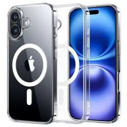 Produktbild: Nimaso für iPhone 16 Hülle Transparent 6,1 Zoll, Kompatibel mit MagSafe, Stoßfest Militärischer Schutz, Nicht Vergilbend, Schlanke Magnetische Handyhülle für iPhone 16, Transparent