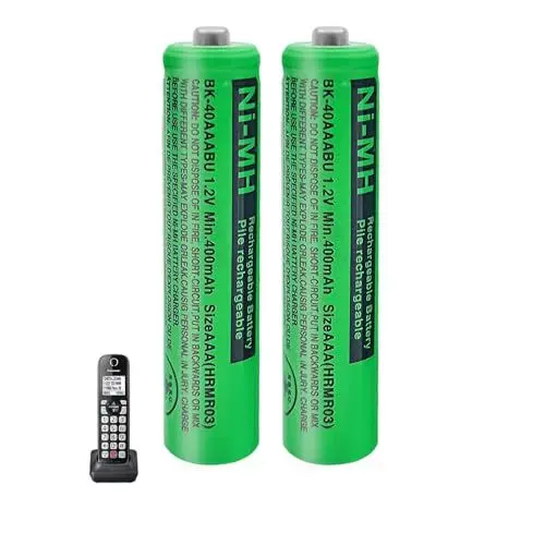 Produktbild: NI-MH Akku AAA 400 mAh für Gigaset BT Mobilteile, BK-40AAABU 1.2V 400mAh Akku AAA Batterien Wiederaufladbar für Panasonic schnurlose Telefone, 2 Stück