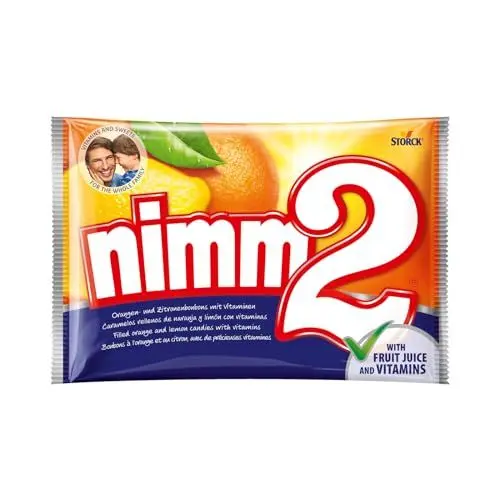 Produktbild: nimm2 Bonbons – 1 x 1000g Großpackung – Gefüllte Bonbons mit Fruchtsaft und Vitaminen