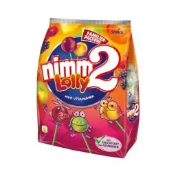 Produktbild: nimm2 Lolly – 1 x 200g – Frucht-Stielbonbon mit Fruchtsaft und Vitaminen