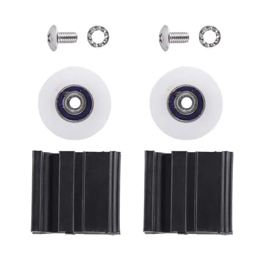 Produktbild: Nimomo Halls Gewächshaus-Türrad-Ersatz-Set, 2 Kunststoffteile, 2 Riemenscheiben, 2 Muttern, 2 Dichtungen (22 cm)