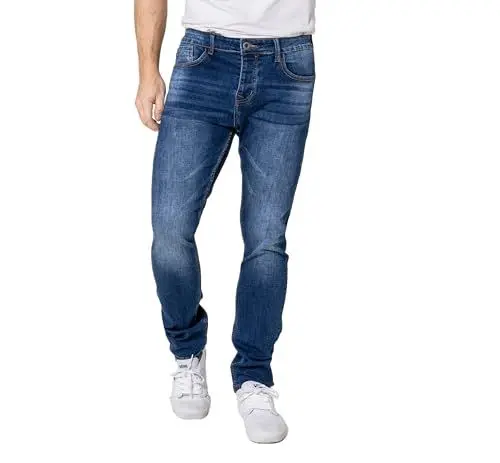 Produktbild: Nina Carter Herren Stretch Jeans Regular Fit Basic Jeans-Hose (Dunkelblau (B801-6), 36)