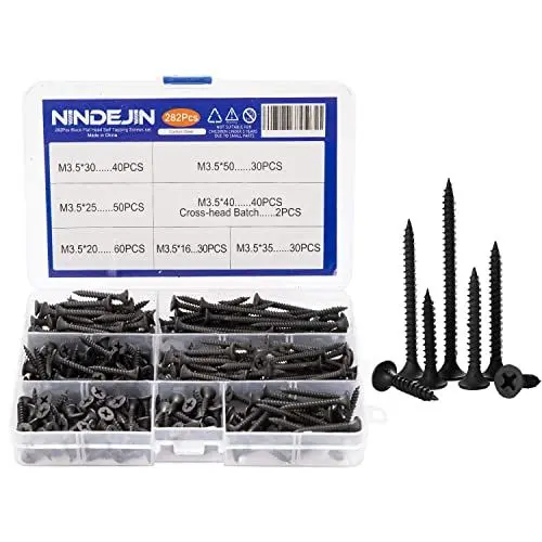 Produktbild: NINDEJIN Schnellbauschraube mit Grobgewinde M3.5 Schrauben Kit Set + Kreuzkopf Batch 282 pcs