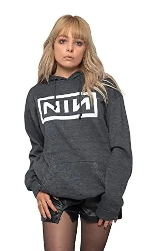 Produktbild: Nine Inch Nails Kapuzenpullover Classic Band Logo offiziell Unisex Charcoal Grau XXL