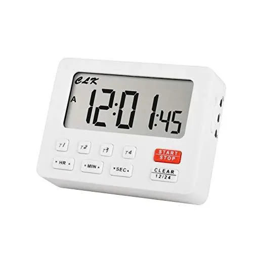 Produktbild: NInE-ROnG Desktop Digital Countdown Timer Küche Timer Stoppuhr, Zählen, Magnetische Hängeloch für Hochzeit Ruhestand Labor Hausaufgaben Übung Sport Fitness Arbeit Kochen (White)