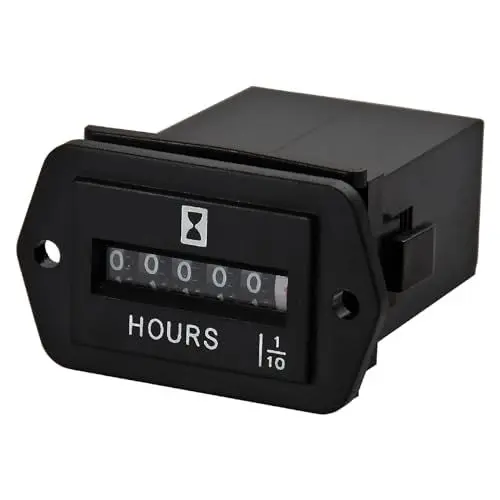 Produktbild: Jayron JR-HM002 DC 6-80V Mechanischer Betriebsstundenzähler für Geräte mit Gleichstromantrieb wie Gabelstapler,Golfwagen,Generator,ATV,Rasenmäher und Andere Batteriebetriebene Geräte