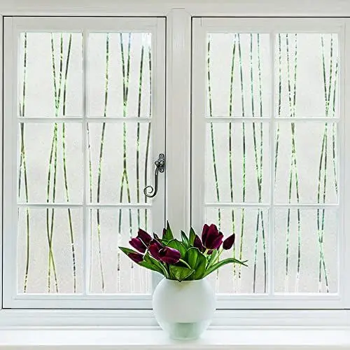 Produktbild: NINETREX Sichtschutzfolie Fenster, Milchglasfolie Statische Fensterfolie Streifen, Statische Folie Fenster Sichtschutz Fenster Sichtschutzfolie UV Schutzfolie Fenster Vinyl Window Film(44.5 * 200cm)