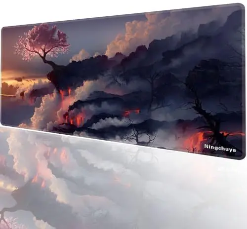 Produktbild: Ningchuya Mauspad, 600 x 300 mm Gaming Mousepad, Groß Tischunterlage verbessert Geschwindigkeit und Präzision Rutschfeste Mausmatte für PC, Büro, Laptop, Computer (60x30JPSakuraEU)