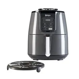 Produktbild: Ninja Air Fryer Heißluftfritteuse, 3,8L Airfyer, Antihaftbeschichtung, spülmaschinenfester Korb, 2-4 Portionen, digital, 4-in-1, Grau & Schwarz, AF100EU