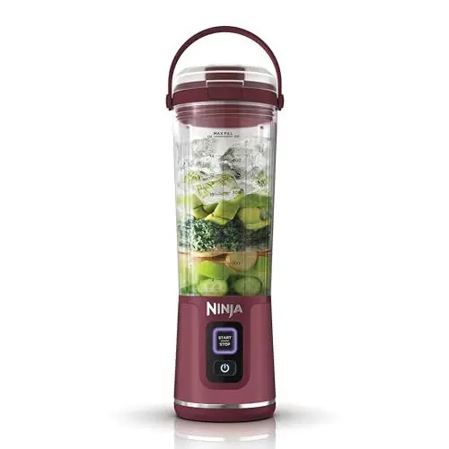 Produktbild: Ninja Blast Tragbarer Mixer / Blender / Smoothie Maker, 530ml Becher, Auslaufsicherer Deckel, Leistungsstarker Mini Standmixer, Kabellos & Wiederaufladbar, Zerkleinert Eis & Obst, Cranberry, BC151EUCR