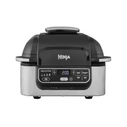 Produktbild: Ninja Foodi Grill & Airfryer, 5,7L Heißluftfritteuse, Air Fryer, spülmaschinenfeste Teile, 5-in-1, Schwarz/Silber AG301EU