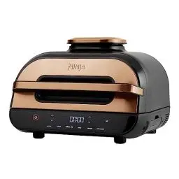 Produktbild: Ninja Foodi MAX Grill & Airfryer, 3,8L Heißluftfritteuse, Air Fryer mit digitalem Temperaturfühler, spülmaschinenfeste Teile, Amazon Exklusiv, 6-in-1, Kupfer/Schwarz, AG551EUCP
