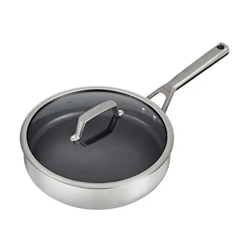 Produktbild: Ninja Foodi ZEROSTICK Edelstahl-Bratpfanne 26cm, langlebig, antihaftbeschichtet, induktionsgeeignet, backofen- und spülmaschinenfest, C60126EU