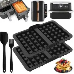 Produktbild: Ninja Heißluftfritteuse Zubehör, 4 Stück Airfryer Zubehör für Ninja AF400EU AF451EU, SL400EU, AF500EU, Dual Zone Ninja Airfryer Silikonform für Heißluftfritteuse, Belgische Waffeleisen Silikon Zubehör