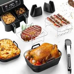 Produktbild: Ninja Heißluftfritteuse Zubehör, 7-teiliges Set Airfryer Zubehör für Ninja Foodi Max AF400EU AF300EU und anderen Dual Zone/Double Stack Air Fryer, BPA-frei Ninja Airfryer Zubehör,Air Fryer Accessories