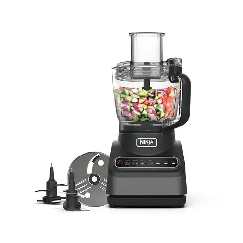 Produktbild: Ninja Küchenmaschine mit 4 Programmen·· Hacken, Pürieren, Schneiden, Mischen & 3 manuellen Geschwindigkeiten, 2,1L Schüssel, Hack-, Schneide- & Teigmesser, 850W, spülmaschinenfest, Schwarz BN650EU