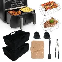 Produktbild: Ninja heißluftfritteuse zubehör,airfryer zubehör,12 Stück heißluftfritteuse zubehör,zubehör heißluftfritteuse passt für COSORI Philips Innsky KLAMER Princess Ninjia Tefal.