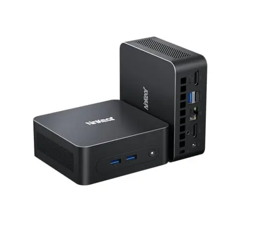 Produktbild: Ninkear Mini PC N100, Mini Computer mit USB-C, 16GB DDR4 RAM 512GB M.2 SSD Mini Gaming PC, 4K-Doppeldisplay, W-11 HDMI 2.0, USB 3.0/WiFi 6/BT 5.2, Geeignet für Büro Heim Unterhaltung, Lernen