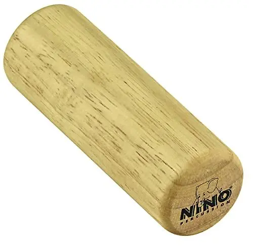 Produktbild: Nino Percussion Wood Shaker Instrument – Großer Holz Shaker für Kinder ab 3 Jahren – Zylinderförmiges Musikinstrument – Siam Eiche, Natur (NINO2)