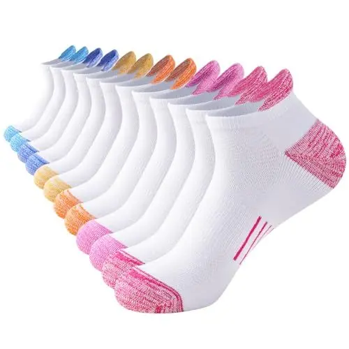Produktbild: Niofind Sneaker Socken Damen 6 Paar Füßlinge Baumwolle Sportsocken Atmungsaktives Kurz Anti-Blasen Socken Damen Gepolsterte Laufsocken 35-38/39-42