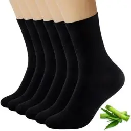 Produktbild: Niofind Socken Herren Damen Bambus Socken,Unisex Sportsocken Business Lange Bambussocken Weich Atmungsaktive,Classic Schwarz Weiß 6 Paar 43-46 39-42 35-38 47-50