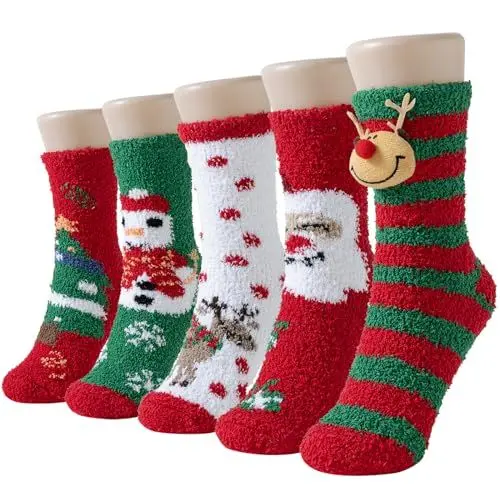 Produktbild: Niofind Kuschelsocken Damen, Winter Warme Flauschige Socken Dicke Weiche Thermo Haussocken Bettsocken wie Weihnachtsgeschenke für Frauen, 36-42
