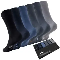 Produktbild: Niorasen Socken Herren Damen,6 Paar Business Socken mit Geschenkbox, Atmungsaktive Bambus Socken, Strümpfe Herren für Altag und Freizeit, Männergeschenke