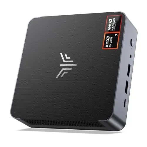 Produktbild: NiPoGi AM21 Mini PC АMD Ryzen 7 8745HS (8C/16T, bis zu 4,9 GHz), 32 GB DDR5 5600MHz 1 TB M.2 NVME SSD Mini Desktop Computer 𝖶-11 Pro, АMD Radeon 780M, 4K Quad-Screen-Display, 2X HDMI, DP, WiFi 6.
