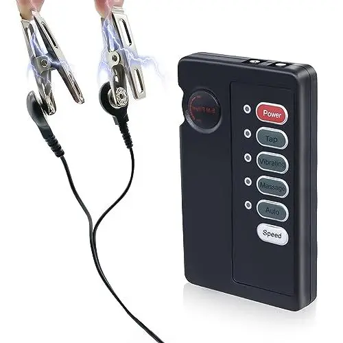 Produktbild: Nippelklemmen mit Elektro Schock Brustwarzen Elektrostimulation Extrem Metall Einstellbare Nippel Klemmen Stimulator Elektro-Schock Clip Nipple Clamps BDSM Klitoris Schamlippen Clips Bondageset